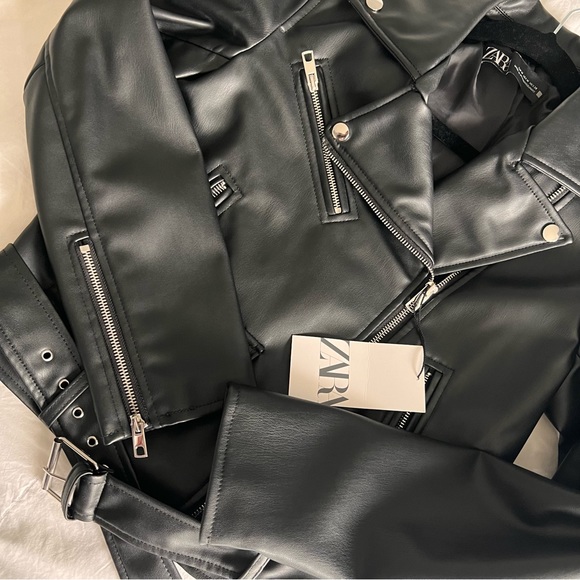 ‼️Sold‼️Faux Leather Biker Jacket - Picture 3 of 4